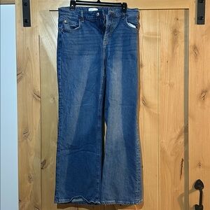 Flared Blue Denim Jeans